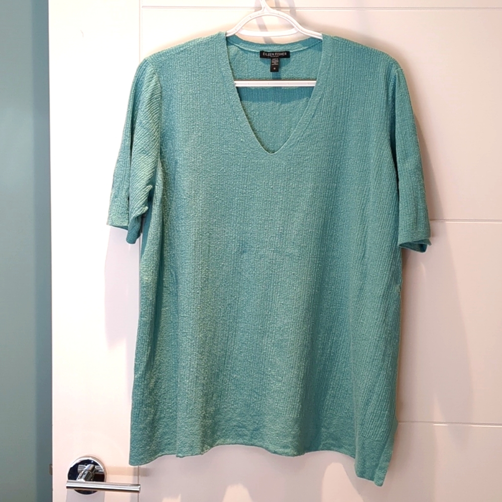 Eileen Fisher Aqua Sweater 1X